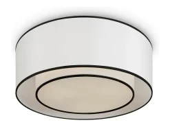Maytoni Bergamo Lámpara de techo cilíndrica moderna de 3 luces blanca, pantalla blanca y negra, E27
