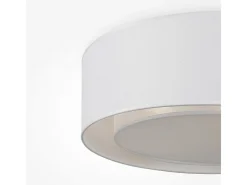 Maytoni Bergamo Plafón cilíndrico moderno de 3 luces blanco, pantalla transparente y blanca, E27