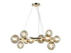 Maytoni Dallas Lámpara de Techo Colgante Moderna de 1 Globo Dorada, Pantalla Coñac, G9
