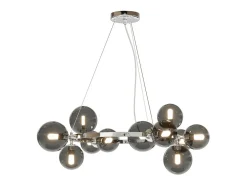 Maytoni Dallas Moderna lámpara de techo colgante de 1 globo cromada, pantalla ahumada, G9