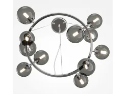 Maytoni Dallas Moderna lámpara de techo colgante de 1 globo cromada, pantalla ahumada, G9