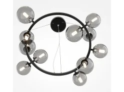 Maytoni Dallas Moderna lámpara de techo colgante de 1 globo negra, pantalla ahumada, G9