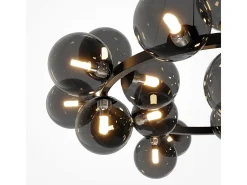 Maytoni Dallas Moderna lámpara de techo colgante de globo de 25 luces, color negro, pantalla ahumada, G9