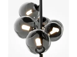 Maytoni Dallas Moderna lámpara de techo colgante de barra de 6 luces negra, pantalla ahumada, G9