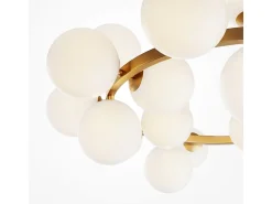 Maytoni Dallas Moderna lámpara de techo colgante de globo de 25 luces dorada, pantalla blanca mate, G9