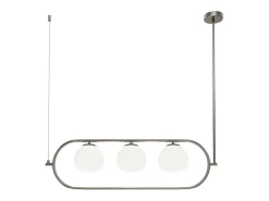 Maytoni Erich Plafón colgante globo moderno 3 luces Níquel E14