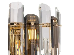 Maytoni Flare Lámpara de pared neoclásica de vidrio y cristal Oro