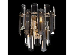Maytoni Flare Lámpara de pared neoclásica de vidrio y cristal Oro