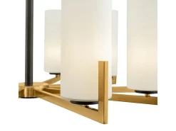 Maytoni Fortano Moderna lámpara de araña de latón de 10 luces Fortano con pantalla de cristal