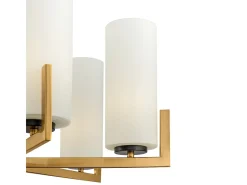 Maytoni Fortano Moderna lámpara de araña de latón de 6 luces Fortano con pantalla de cristal