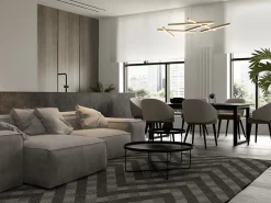 Maytoni Line Lámpara de techo colgante integrada moderna, oro mate, 3000K