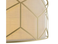 Maytoni Messina Classic Messina - Lámpara de techo colgante de 4 luces dorada con pantalla de tela