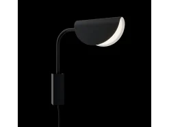 Maytoni Mollis Lámpara de pared moderna negra, pantalla acrílica