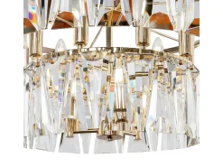Maytoni Puntes Moderna lámpara de techo colgante dorada Puntes de 2 niveles y 12 luces