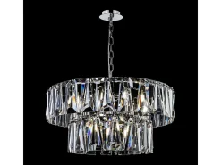Maytoni Puntes Moderna lámpara de techo colgante cromada Puntes de 2 niveles y 12 luces