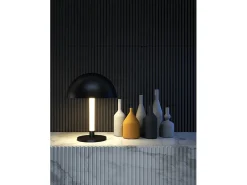 Maytoni Ray Lámpara de mesa LED integrada de mesa y piso negra, 3000 K, pantalla de aluminio