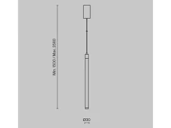 Maytoni Ray Lámpara de Techo Colgante Fina Dorada, 95,9cm, LED Integrado 3000K