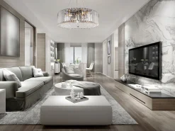 Maytoni Recinto Plafón Modern Recinto 6 Luces Cromo Cristal