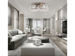 Maytoni Recinto Plafón Modern Recinto 6 Luces Cromo Cristal