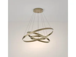 Maytoni Rim Lámpara de techo colgante circular de 3 niveles de latón LED integrado con borde moderno