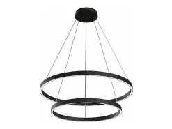 Maytoni Rim Modern Rim Integrated LED Black Lámpara de techo colgante circular de 2 niveles