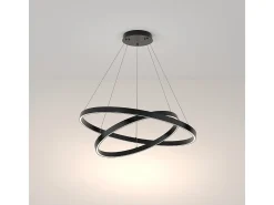 Maytoni Rim Modern Rim Integrated LED Black Lámpara de techo colgante circular de 2 niveles