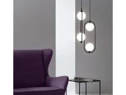 Maytoni Ring Modern Ring 2 Light Lámpara de techo colgante negra Pantalla de vidrio