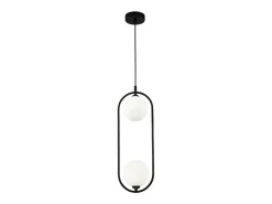 Maytoni Ring Modern Ring 2 Light Lámpara de techo colgante negra Pantalla de vidrio