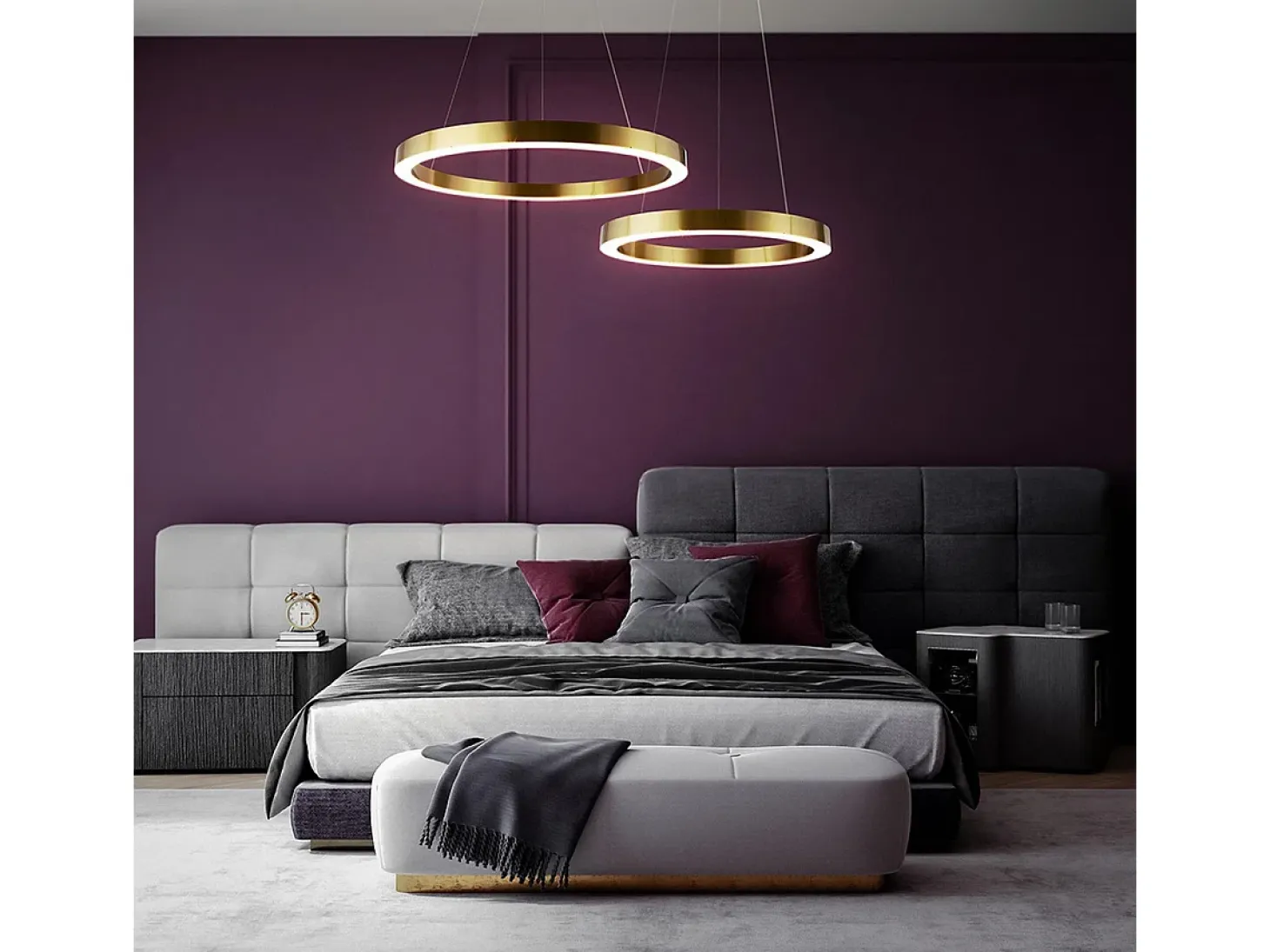 Maytoni Saturno Lámpara colgante de techo LED integrada moderna, latón, 3100 lm, 4000 K