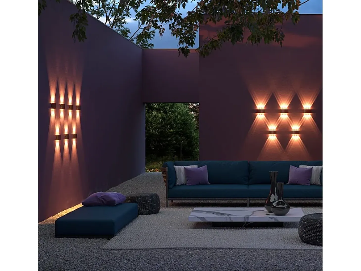 Maytoni Strato Aplique Exterior Up Down Blanco, IP54, 3000K
