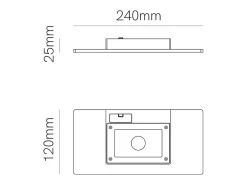 Mini Pla Nera - Aplique de pared LED de 20 W con interruptor CCT, 2700 K/3200 K/4000 K, aluminio, luz de pared ascendente - Beneito & Faure