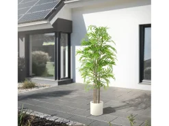 ML-Design Bambú artificial 180 cm, Planta artificial grande, Planta artificial con tallo de madera auténtica