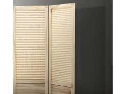 ML-Design Biombo divisorio de 3 paneles modelo Osaka de madera natural 170 x 121 cm, separador de ambientes plegable japonés, pantalla de privacidad