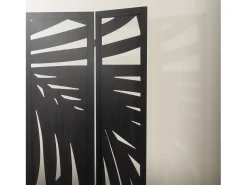 ML-Design Biombo divisorio de 3 paneles modelo Sapporo de madera negra 170 x 121 cm, separador de ambientes plegable japonés, pantalla de privacidad