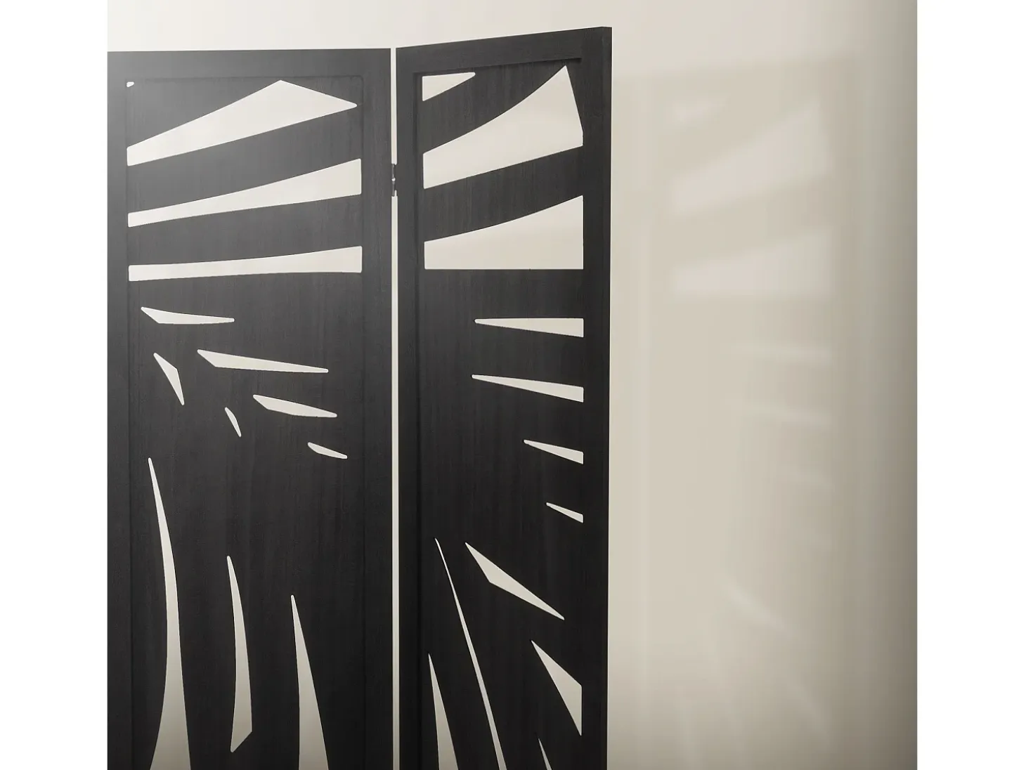ML-Design Biombo divisorio de 3 paneles modelo Sapporo de madera negra 170 x 121 cm, separador de ambientes plegable japonés, pantalla de privacidad
