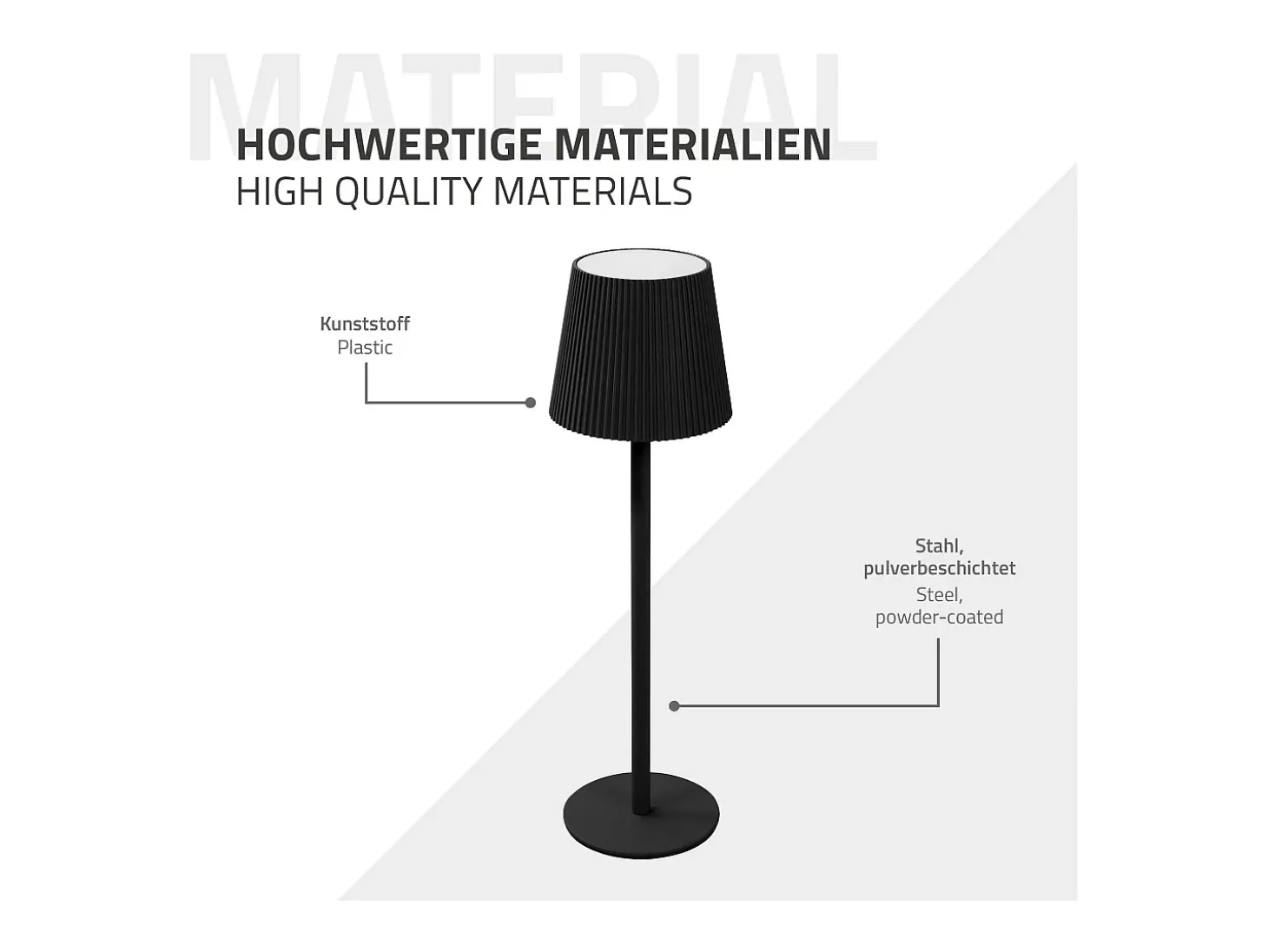 ML-Design Lámpara de mesa LED negra táctil inalámbrica ø10x36cm luz blanca cálida regulable, recargable USB-C, para mesita, escritorio o estudio