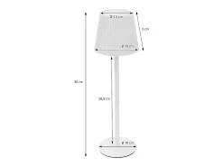 ML-Design Lámpara de mesa LED blanca táctil inalámbrica ø10x36cm luz blanca cálida regulable, recargable USB-C, para mesita, escritorio o estudio