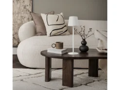 ML-Design Lámpara de mesa LED blanca táctil inalámbrica ø10x36cm luz blanca cálida regulable, recargable USB-C, para mesita, escritorio o estudio