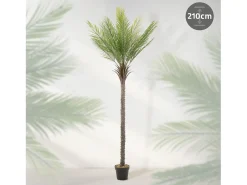 ML-Design Palmera Artificial 210 cm, Planta Artificial Grande, Palmera Tropical Artificial, Planta Artificial, Planta Falsa Deko