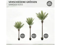 ML-Design Palmera Artificial 210 cm, Planta Artificial Grande, Palmera Tropical Artificial, Planta Artificial, Planta Falsa Deko
