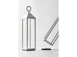 Moderna linterna LED Pic Nic 2,2W IP54 recargable y regulable h. Corten de 67 cm