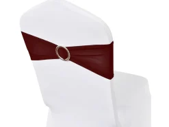 Moño decorativo elástico para sillas con hebilla 25 pzas Burdeos ES128389
