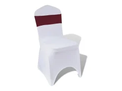 Moño decorativo elástico para sillas con hebilla 25 pzas Burdeos ES128389