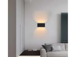 NETTLIFE 2 Aplicaciones LED para Muro Negras IP65, Luz Blanca Caliente Ajustable G9, para Salón, Jardín, Terraza
