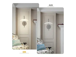 NETTLIFE - Aplique de pared LED para interiores, diseño moderno, cromado, para pasillo, cristal de 3000 K, para escalera de hotel