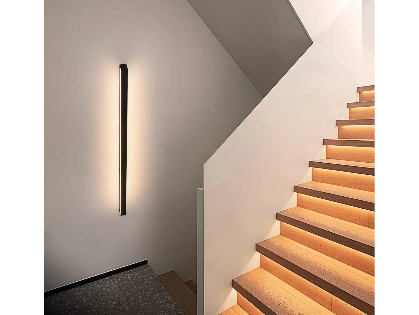 NETTLIFE 2 apliques de pared LED modernos para interior 100CM 34W pasillo arriba abajo blanco cálido negro