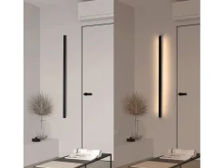 NETTLIFE 2 apliques de pared LED modernos para interior 100CM 34W pasillo arriba abajo blanco cálido negro