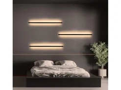 NETTLIFE 2 apliques de pared LED modernos para interior 100CM 34W pasillo arriba abajo blanco cálido negro