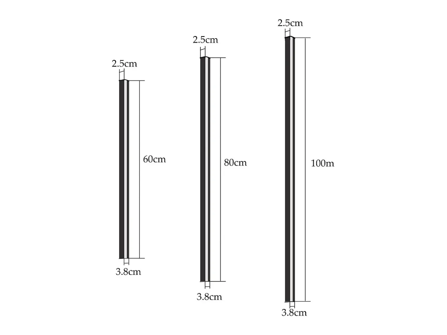NETTLIFE 2 apliques de pared LED modernos para interior 100CM 34W pasillo arriba abajo blanco cálido negro