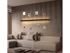 NETTLIFE 2 apliques de pared LED modernos para interior 100CM 34W pasillo arriba abajo blanco cálido negro